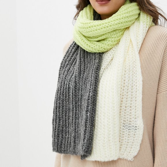 Topshop Accessories - Topshop Chunky Knit Colorblock Scarf